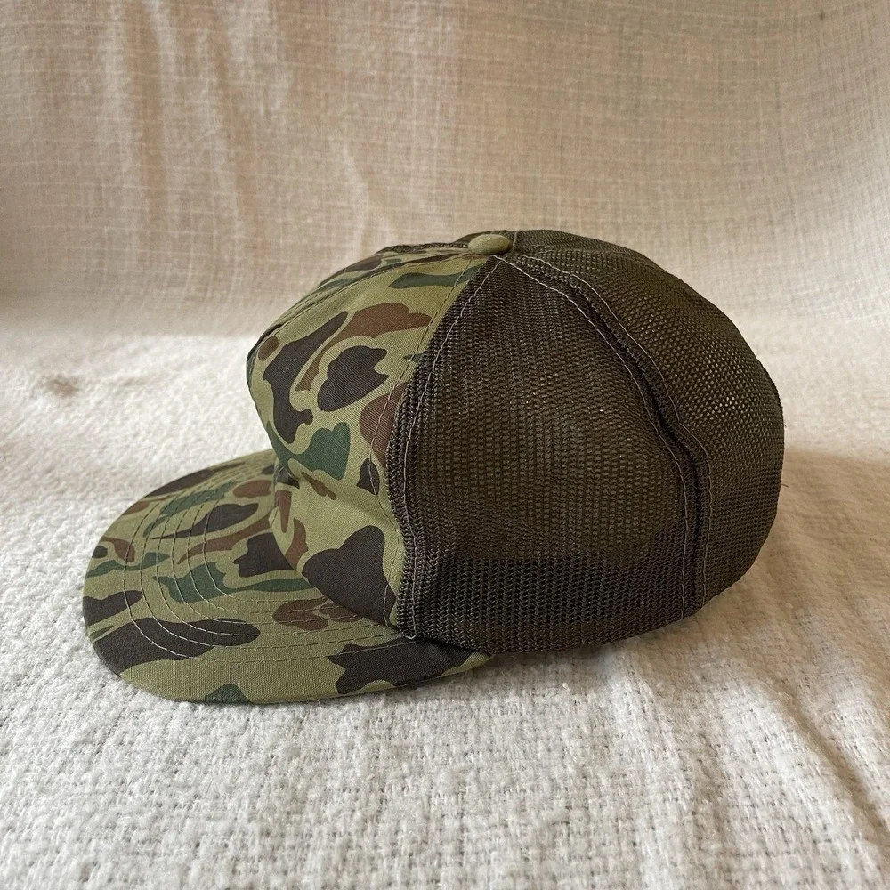 Vintage Camo Mens Hat‎ Cap Snapback Brown Green Hunting Fishing Trucker Cap